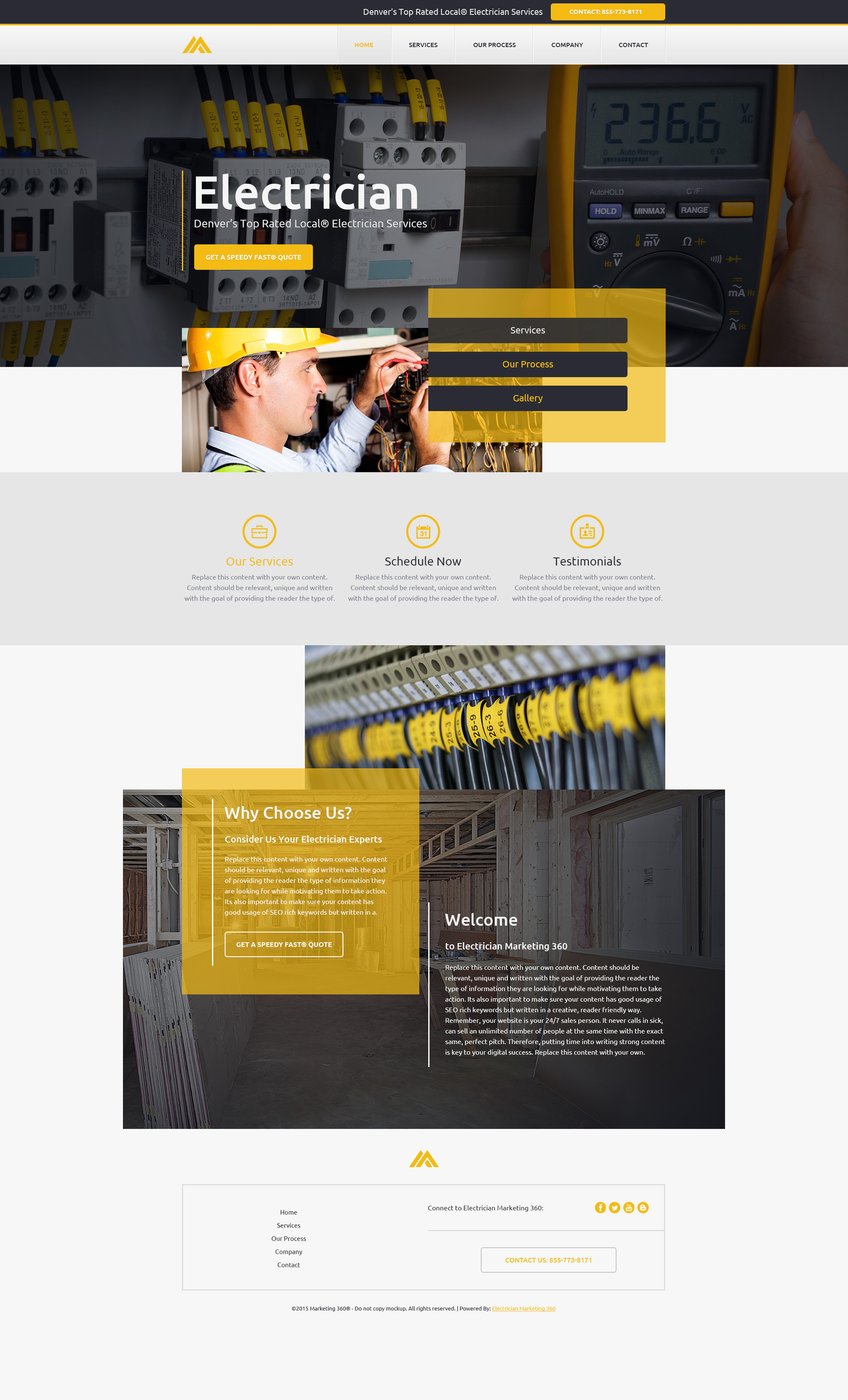 electrician websites templates mobile responsive designs